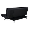 Sofa bed Akit, extendable, black, eco leather, H91x98x196cm, seat height 39cm