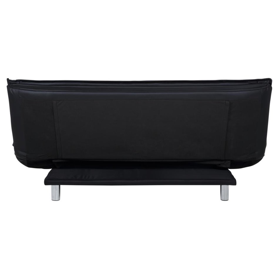 Sofa bed Akit, extendable, black, eco leather, H91x98x196cm, seat height 39cm