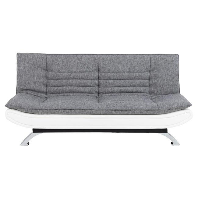 Sofa bed Akit, extendable, gray/white, H91x98x196cm, seat height 39cm