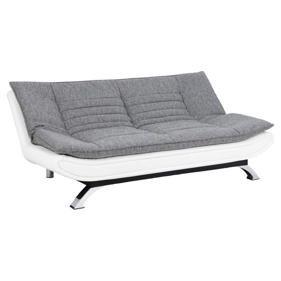 Sofa bed Akit, extendable, gray/white, H91x98x196cm, seat height 39cm