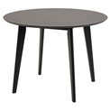 Dining table with 4 chairs Aroxby, black, H76cm D105cm