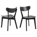 Dining table with 4 chairs Aroxby, black, H76cm D105cm