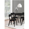 Dining table with 4 chairs Aroxby, black, H76cm D105cm