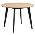 Dining table with 4 chairs Aroxby, natural/black, H76cm D105cm