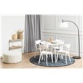 Dining table with 4 chairs Aroxby, white, H76cm D105cm