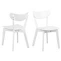 Dining table with 4 chairs Aroxby, white, H76cm D105cm