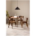 Dining table with 4 chairs Aroxby, brown, H76cm D105cm