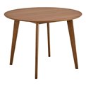 Dining table with 4 chairs Aroxby, brown, H76cm D105cm