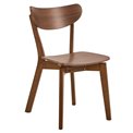 Dining table with 4 chairs Aroxby, brown, H76cm D105cm