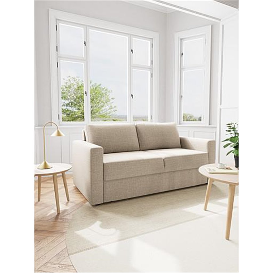 Sofa bed Aleur, extendable, beige, H85x88x176cm, seat height 47.5cm