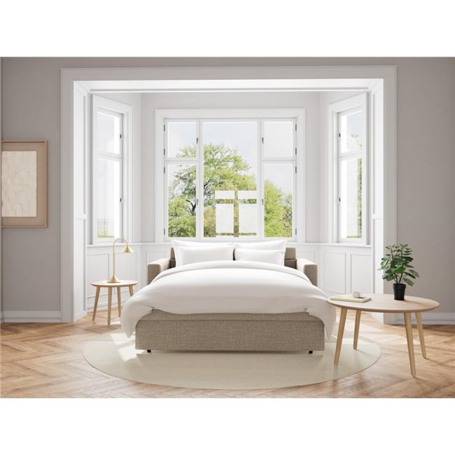 Sofa bed Aleur, extendable, beige, H85x88x176cm, seat height 47.5cm