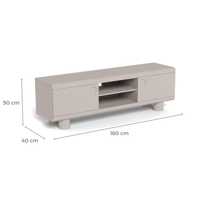 TV table Acage, light gray, MDF, H50x40x160cm