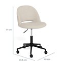 Office chair Aklan, swivel, beige, H77x49.5x49cm, seat height 44.5-54.5cm