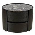 Night stand Savelli black, plywood/wood veneer/artificial marble, H48x60x41cm