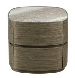 Night stand Savero, plywood/oak veneer/marble, H50x55x43cm