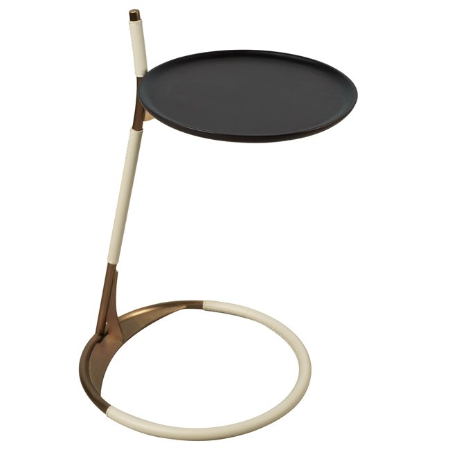 Side table Sattely, wood/metal/PU, D38cm H60cm