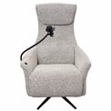 Electric recliner Olivy 112, 2 motors, gray-white, rotatable 360 degrees, H86-115x76x74-171cm, seat height 44-48cm