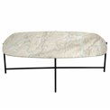 Coffee table Jette, metal/marble, 123x64cm H40cm