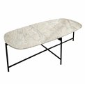 Coffee table Jette, metal/marble, 123x64cm H40cm