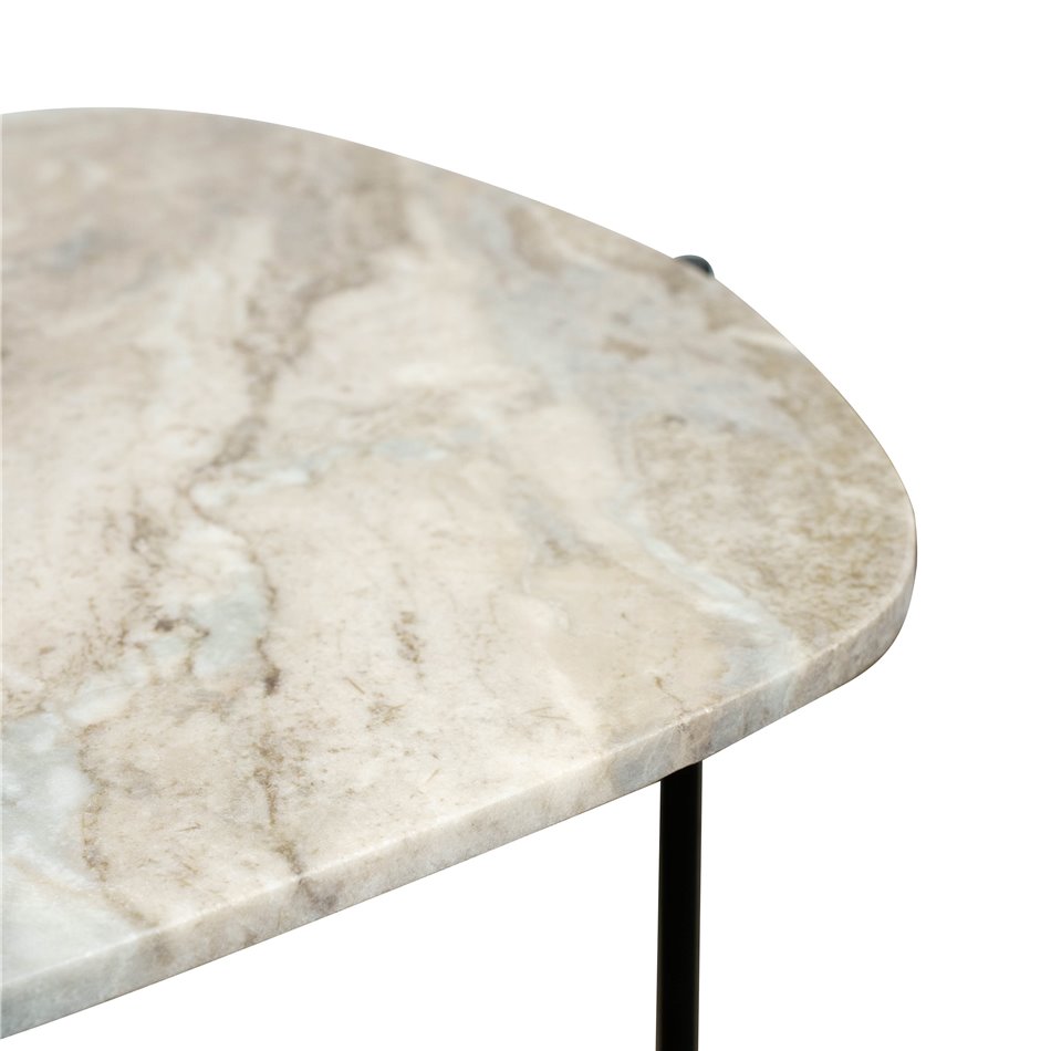 Coffee table Jette, metal/marble, 123x64cm H40cm