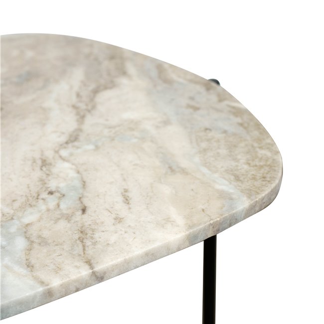 Coffee table Jette, metal/marble, 123x64cm H40cm