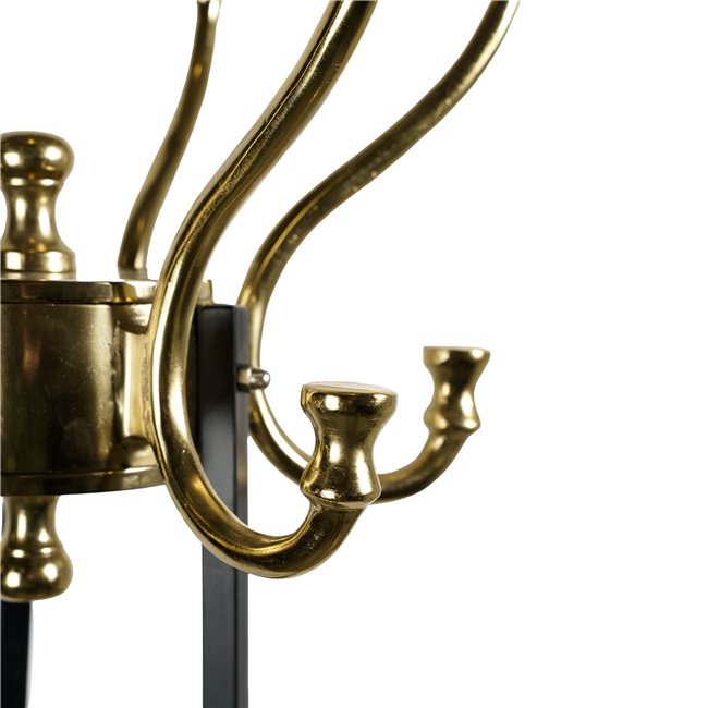 Coat hanger Jorens, black/gold color, metal, H166x39x39cm