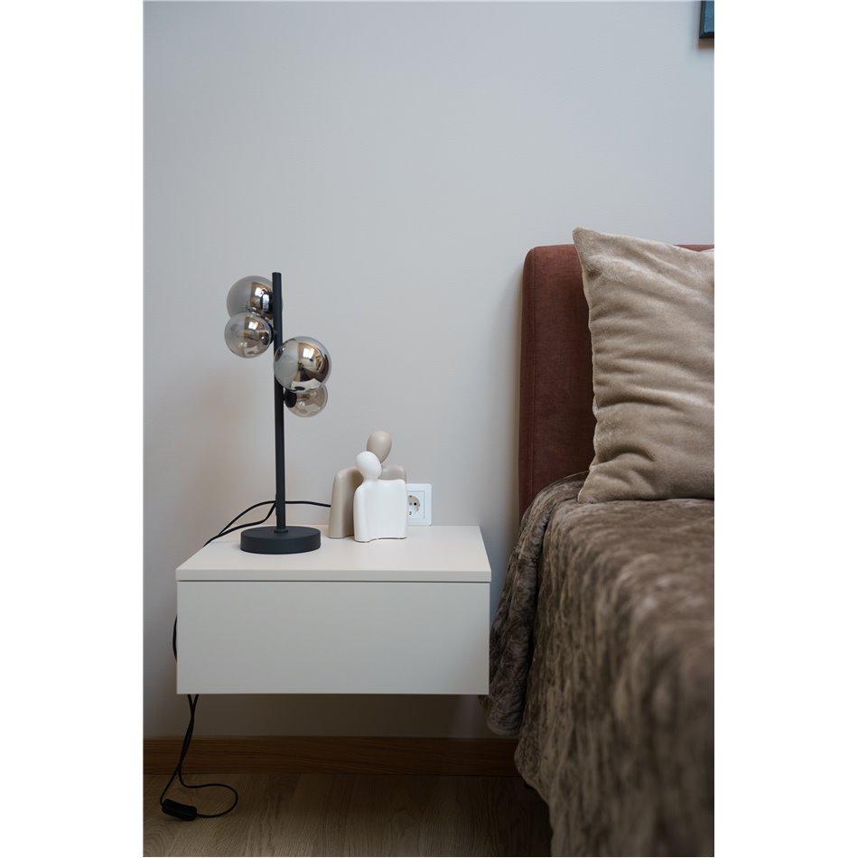 Table lamp Rade smoky/black, H48x24x19xm, G9LEDx4, 5W(MAX)