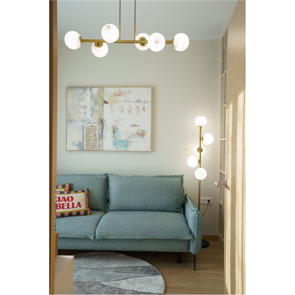 Floor lamp  Rade 5, blue/brass, H170xD30cm, E14x5 40W(MAX)