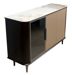 Буфет Sarenno, спеченный камень/ясеневый шпон/MDF/металл/стекло, H80x130x40cm