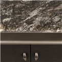 Sideboard Savelli black, metal/artificial marble/MDF/wood veneer, H77x150x40cm
