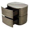 Bedside table Savero, plywood/oak veneer/marble, H50x55x43cm