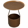 Side table Jakko, brown, iron/PU, D48cm H53cm