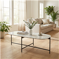Coffee table Jette, metal/marble, 123x64cm H40cm