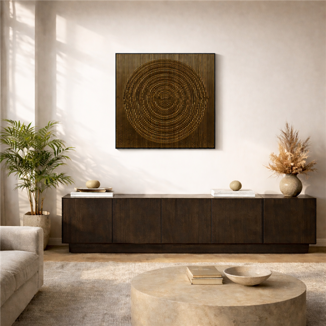 Wall decor Circle, gold color, 100x100cm