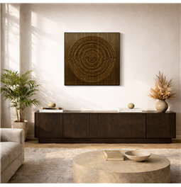 Wall decor Circle, gold color, 100x100cm