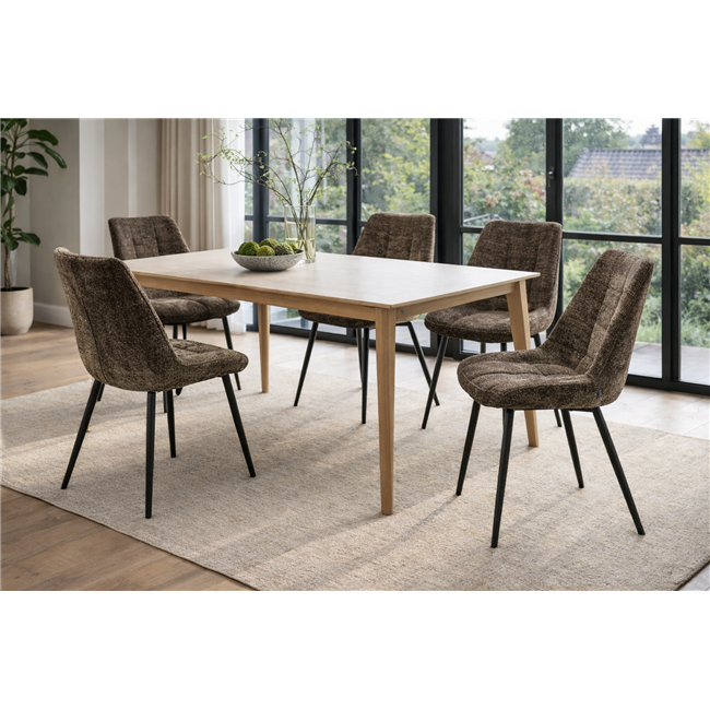 Dining chair Timmendorfo 43, rotatable 180 degrees, brown, H85x59x52cm, seat height 45.5cm