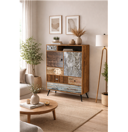 Chest of drawers Hezo, MDF/steel, H140x100x29cm