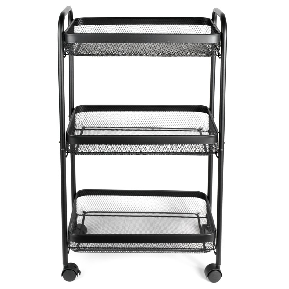 Metal trolley Mayaj, black, H79x45x23cm