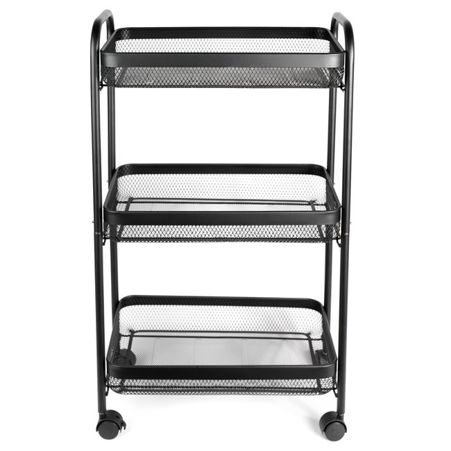 Metal trolley Mayaj, black, H79x45x23cm