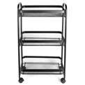 Metal trolley Mayaj, black, H79x45x23cm