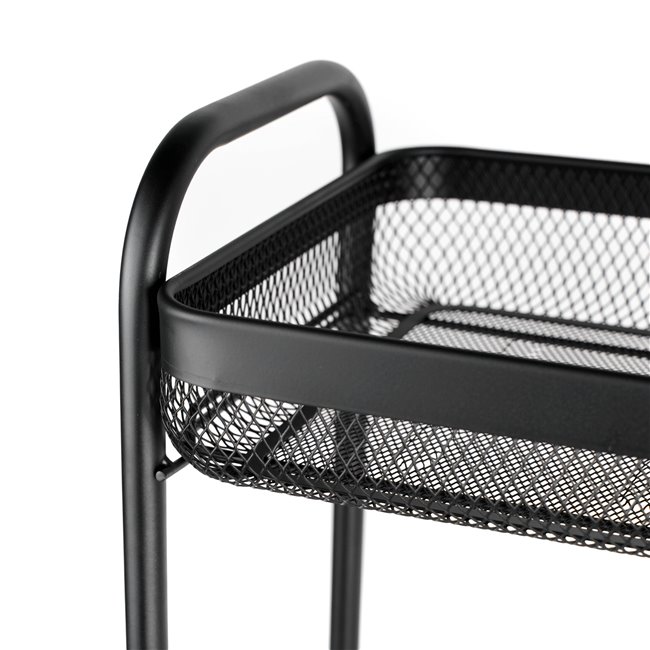 Metal trolley Mayaj, black, H79x45x23cm