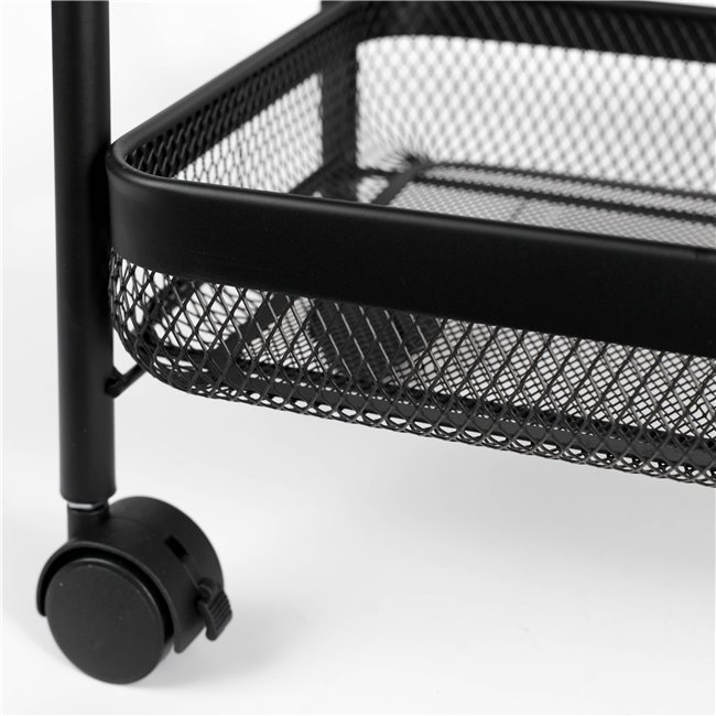 Metal trolley Mayaj, black, H79x45x23cm