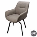 Chair Sennen, rotatable 360 degrees, dark grey, H84x63x63cm, seat height 45cm