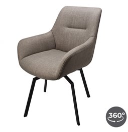 Chair Sennen, rotatable 360 degrees, dark grey, H84x63x63cm, seat height 45cm