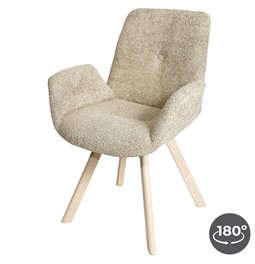 Chair Sanga 11, rotatable 180 degrees, beige, H84x61x61cm, seat height 47cm