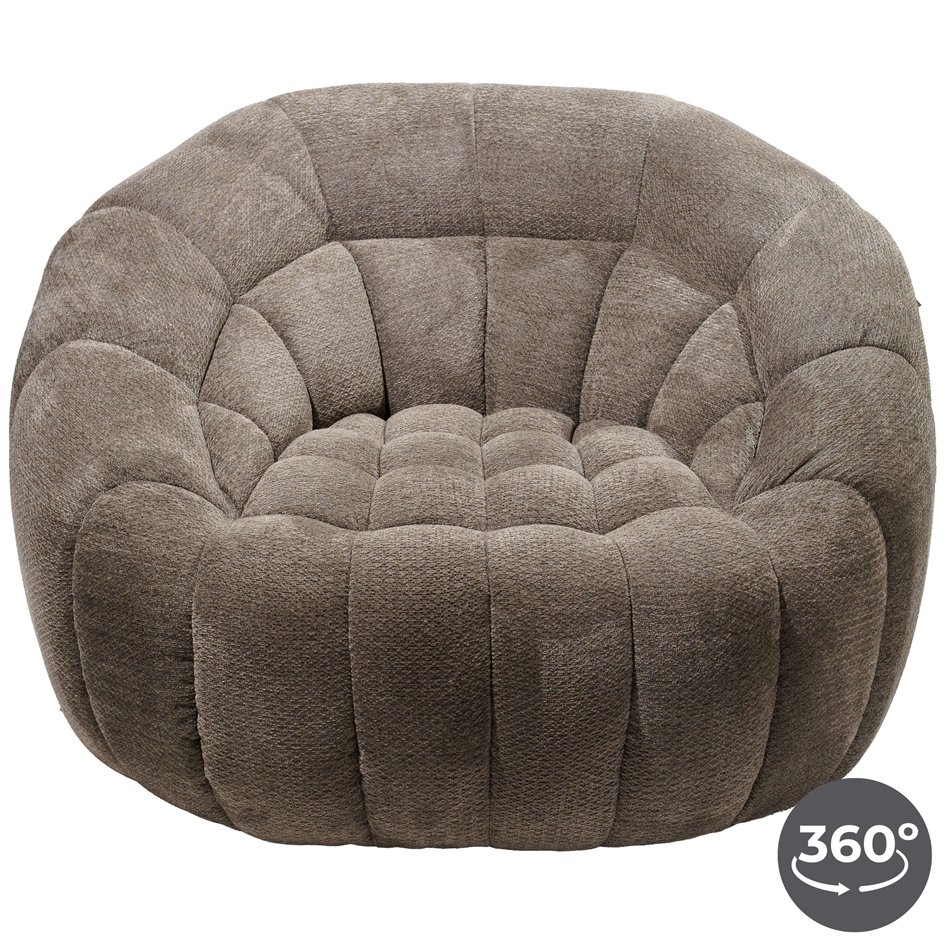 Swivel chair Valentino, grey, H104x115x80cm, rotatable 360 degrees, seat height 45cm