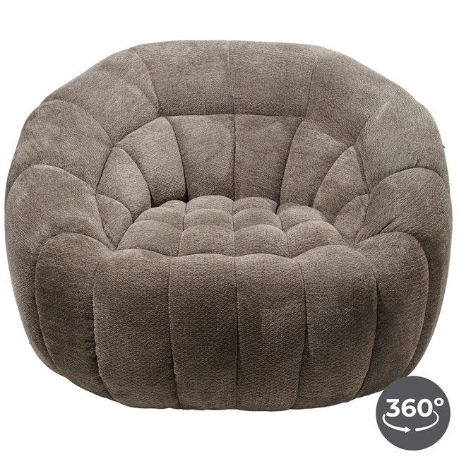 Swivel chair Valentino, grey, H104x115x80cm, rotatable 360 degrees, seat height 45cm