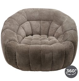 Swivel chair Valentino, grey, H104x115x80cm, rotatable 360 degrees, seat height 45cm