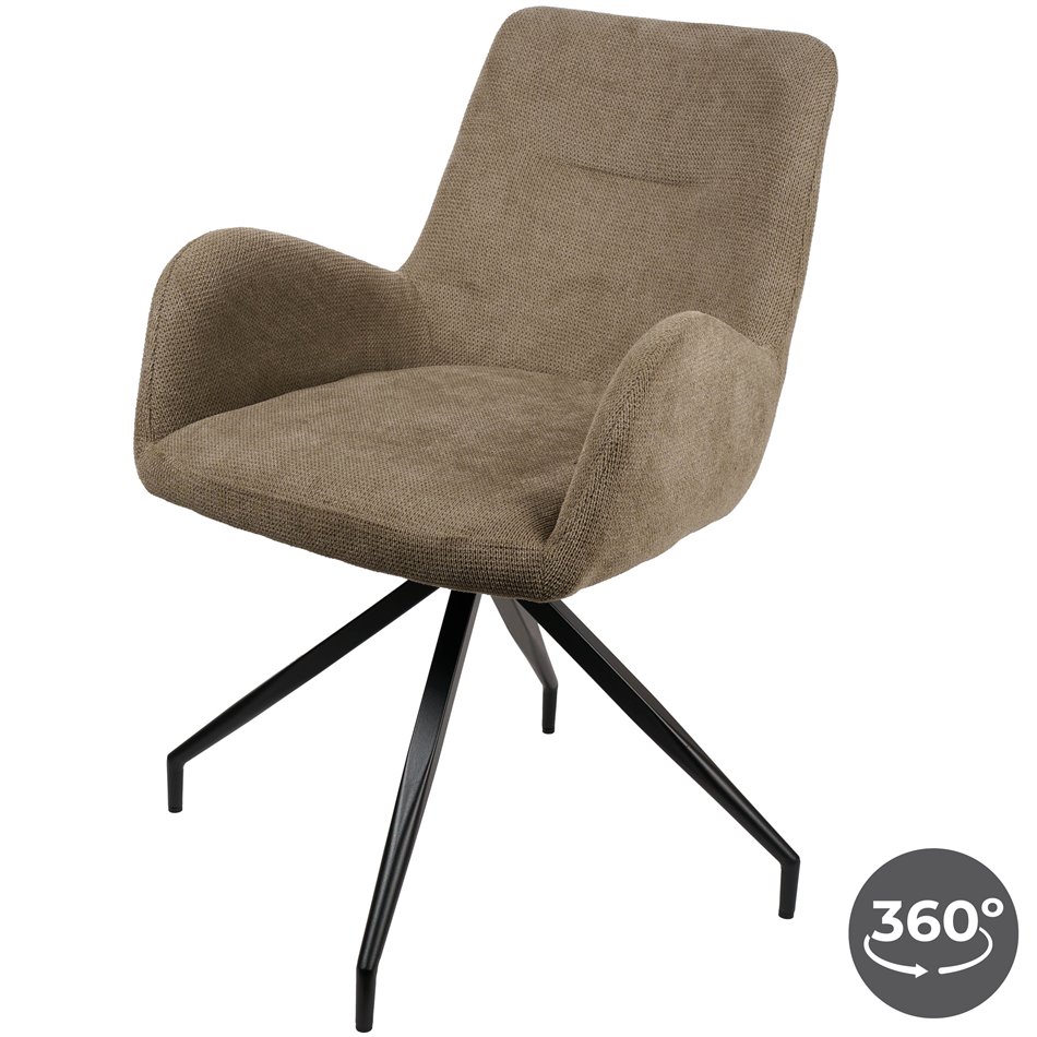 Dining chair Langvik, rotatable 360 degrees, Cato-03, H83x56x46cm