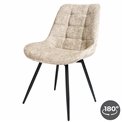 Dining chair Timmendorfo 30, swivelling 180 degrees, taupe color, H85x59x52, seat height 45.5cm